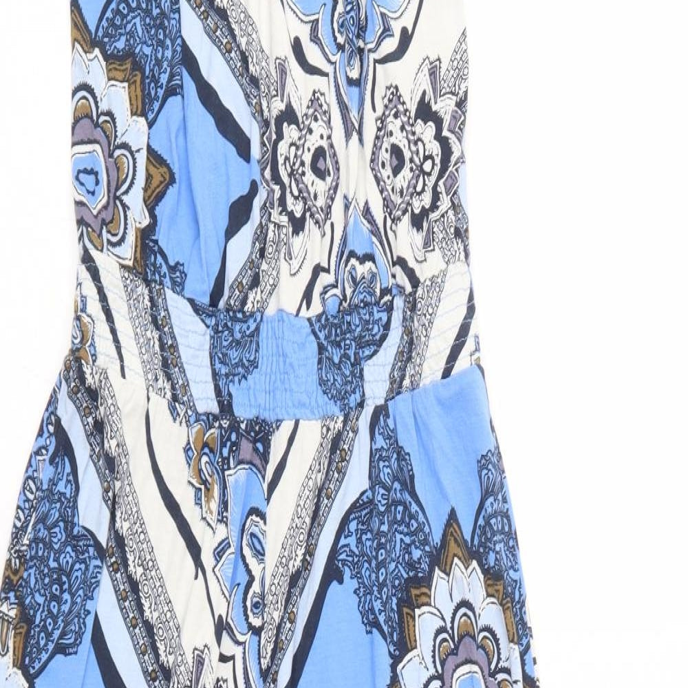 NEXT Womens Blue Geometric  Jumpsuit One-Piece Size 10 L26 in