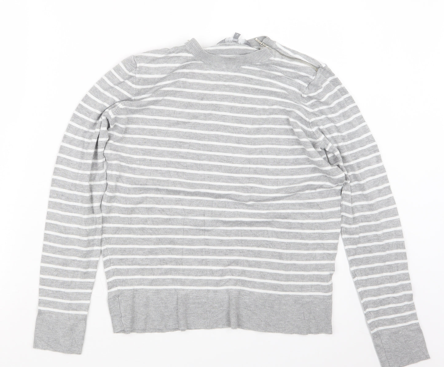 Principles Womens Grey Striped  Pullover Jumper Size 14