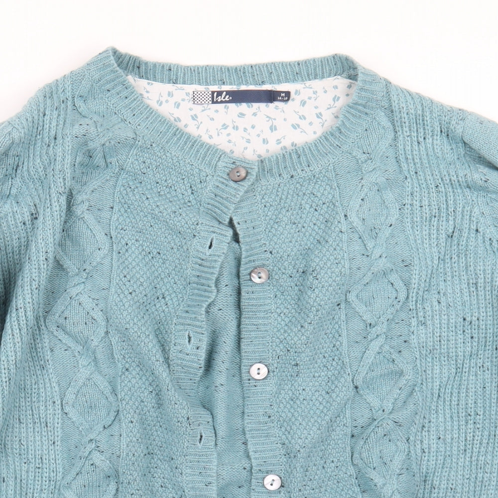 EWM Womens Blue  Knit Cardigan Jumper Size 14