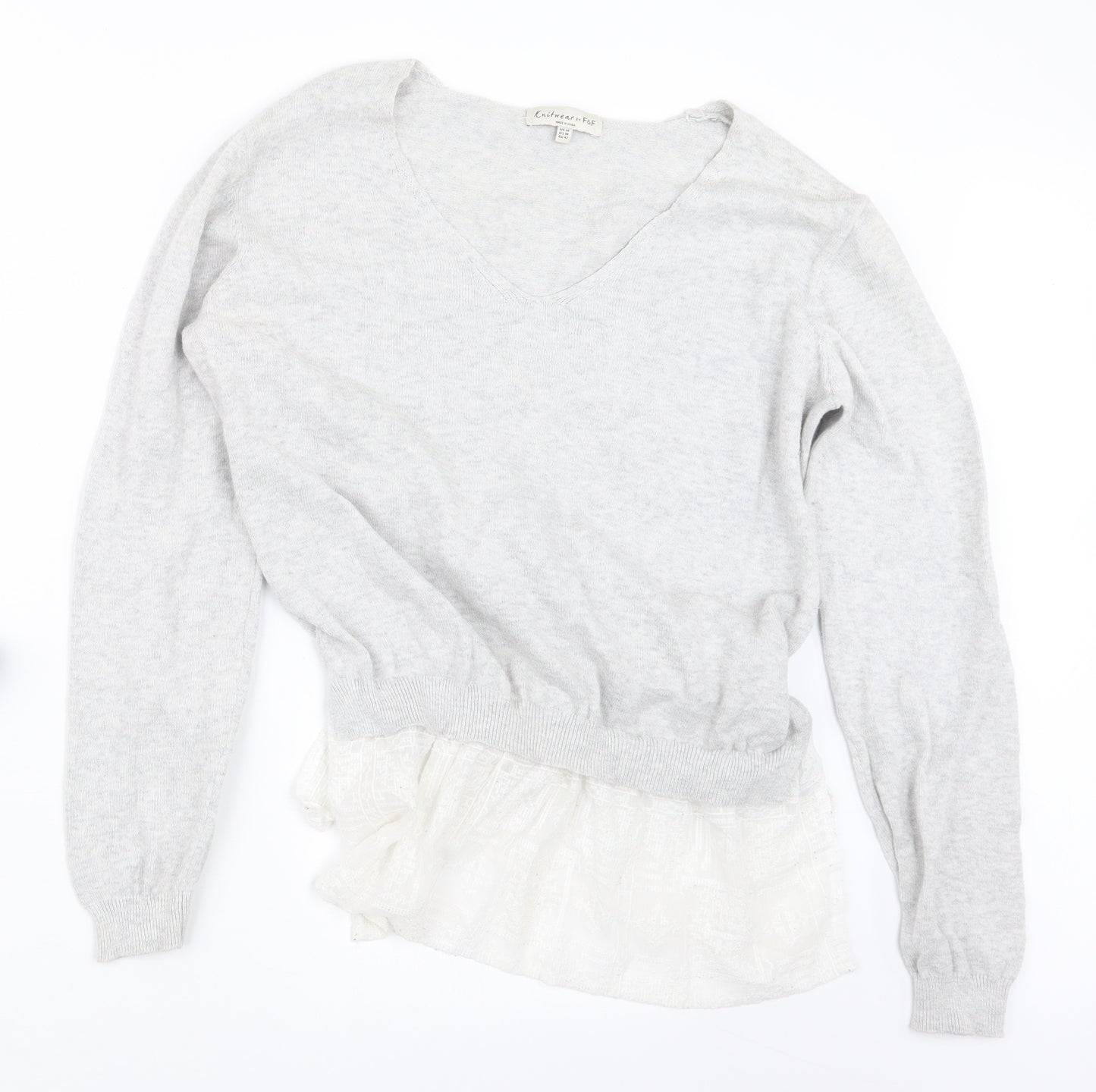 F&F Womens Grey  Knit Pullover Jumper Size 14
