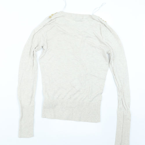 H&M Womens Beige  Knit Pullover Jumper Size XS