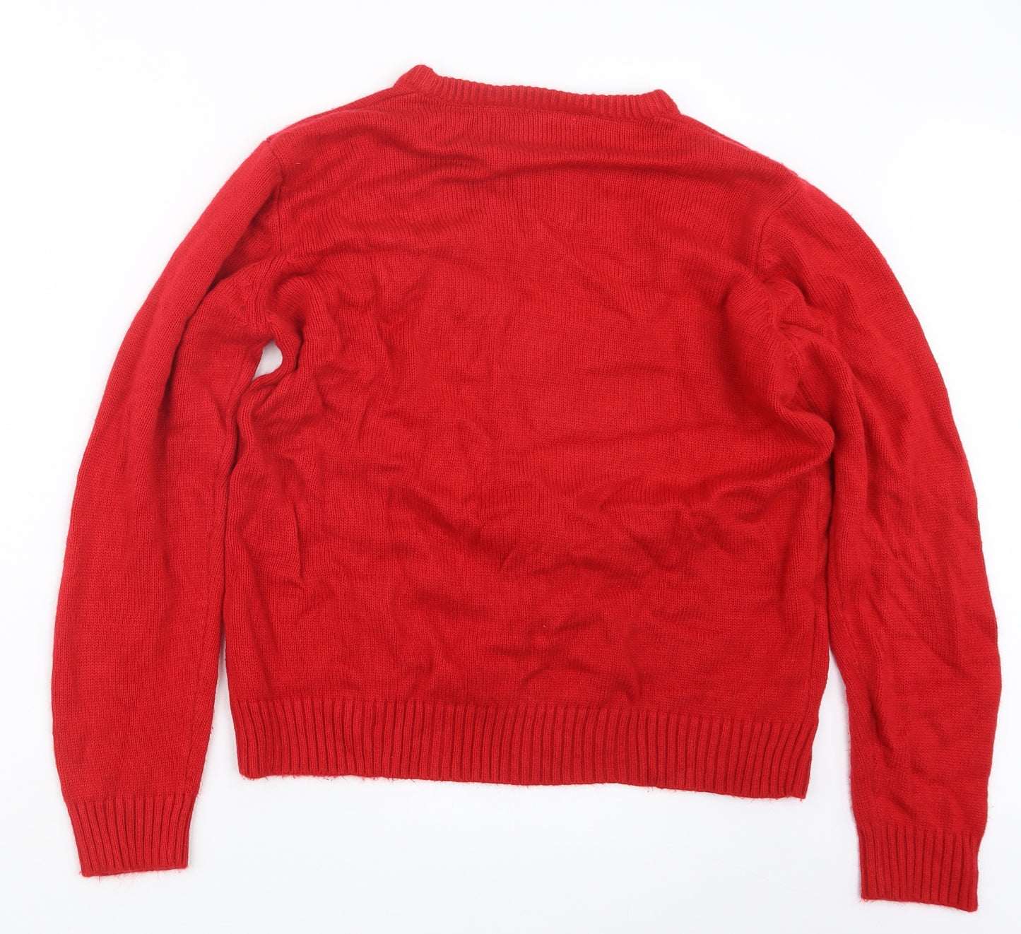 Cedar Wood State Mens Red  Knit Pullover Jumper Size L  - Christmas
