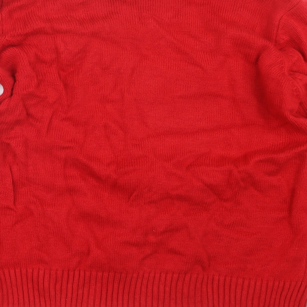 Cedar Wood State Mens Red  Knit Pullover Jumper Size L  - Christmas