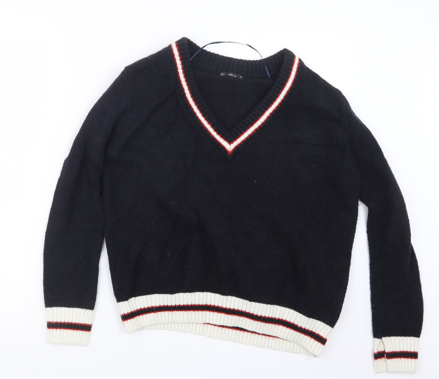Zara Knit Womens Blue  Knit Pullover Jumper Size S
