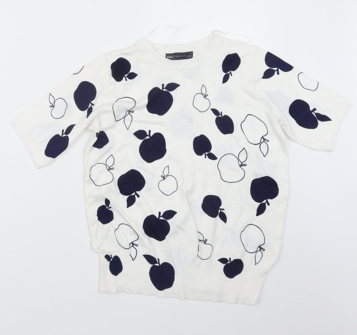 Marks and Spencer Womens White   Pullover Jumper Size 8