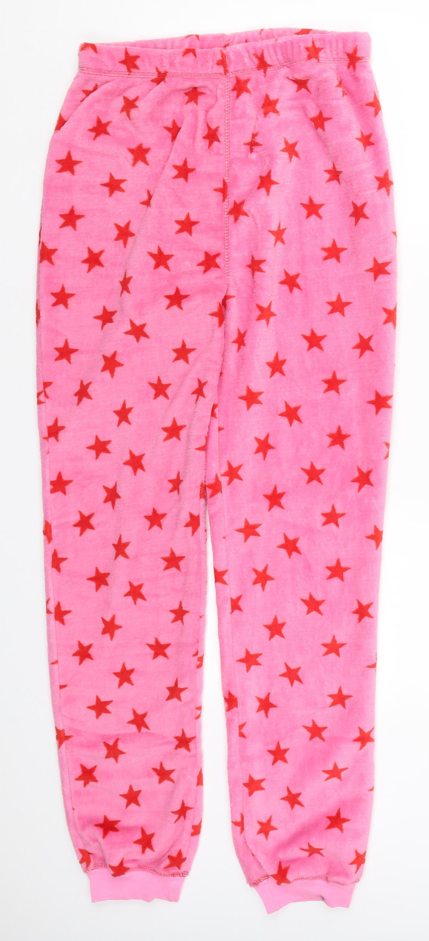Preworn Girls Pink   Sweatpants Trousers Size 14-15 Years - Stars Pyjamas
