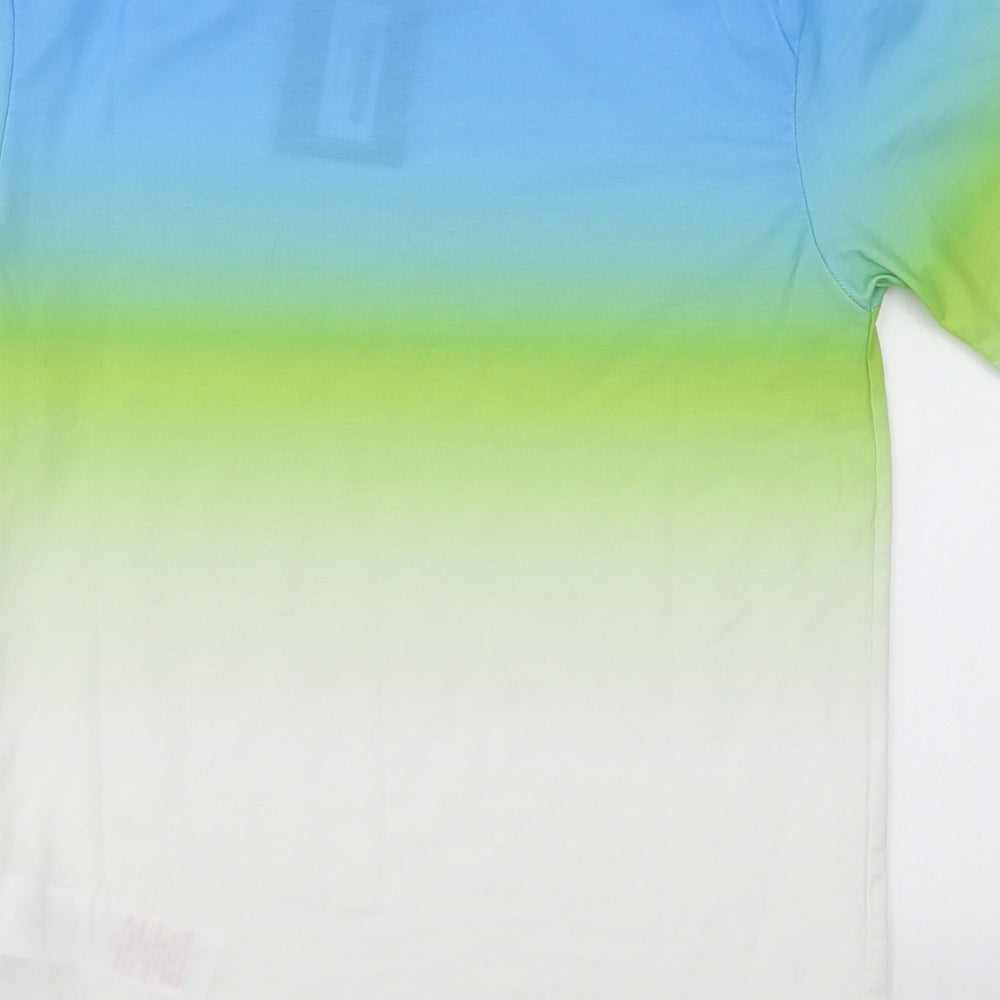 Boohoo Man Mens Multicoloured    T-Shirt Size M  - Green and Blue