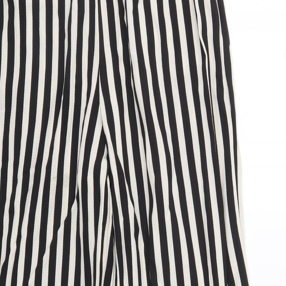 Boohoo Womens Black Striped  Trousers  Size 6 L29 in