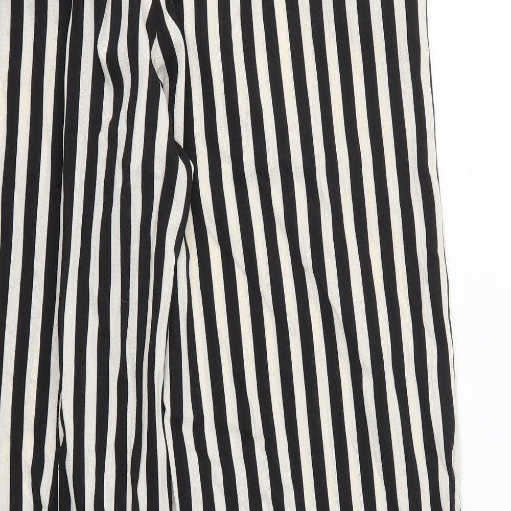 Boohoo Womens Black Striped  Trousers  Size 6 L29 in