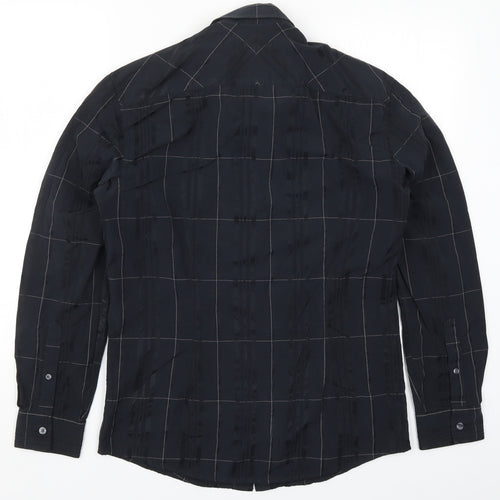 Marks and Spencer Mens Black Check   Button-Up Size S