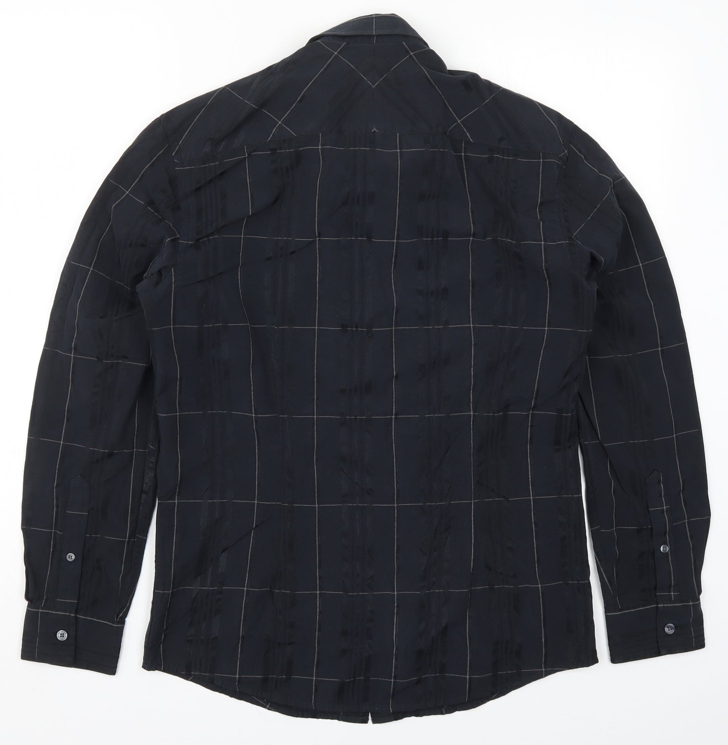 Marks and Spencer Mens Black Check   Button-Up Size S