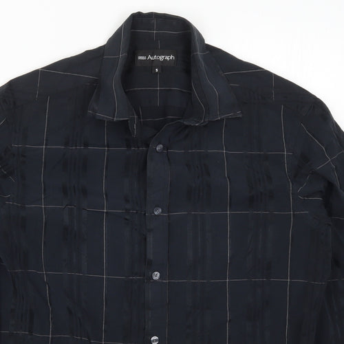 Marks and Spencer Mens Black Check   Button-Up Size S