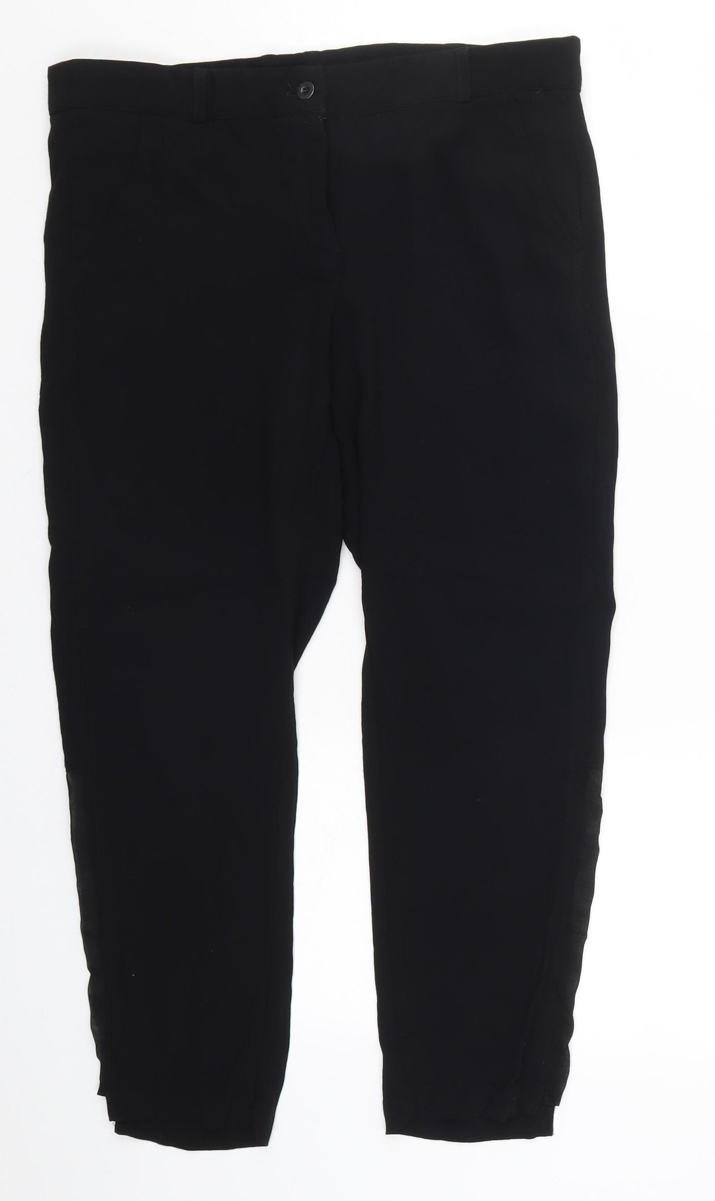 Miss Trend Womens Black   Cropped Trousers Size 12 L23 in