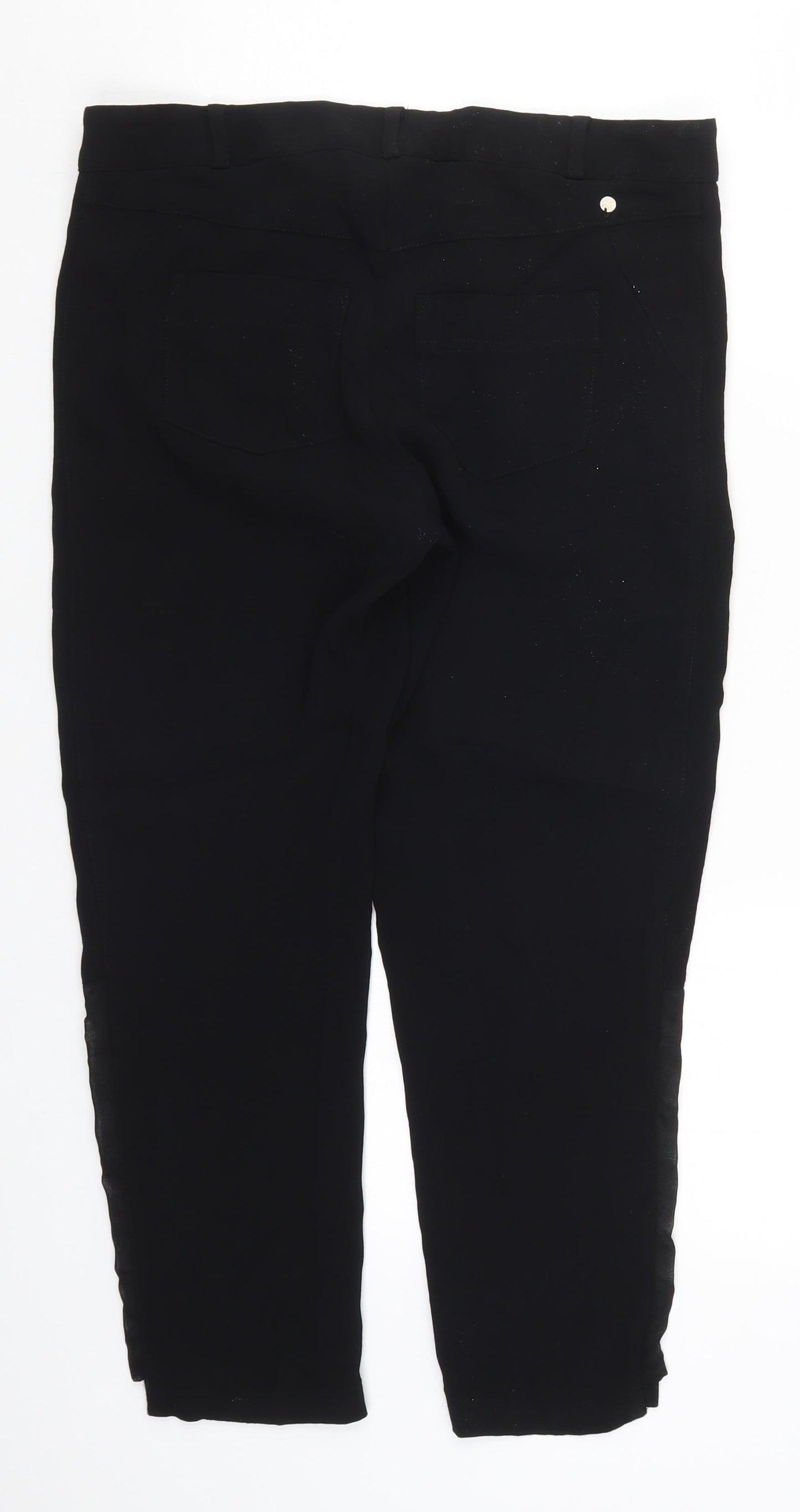 Miss Trend Womens Black   Cropped Trousers Size 12 L23 in