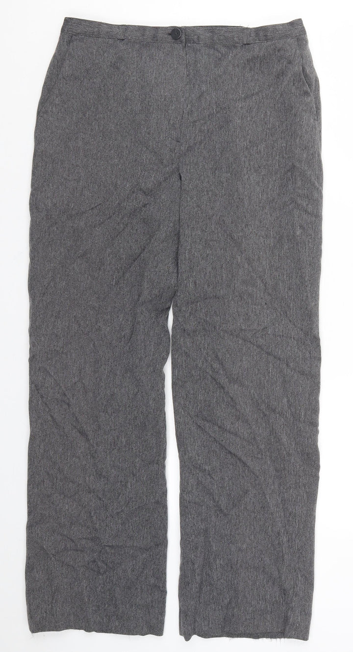 Debenhams Womens Grey Herringbone  Trousers  Size 12 L29 in