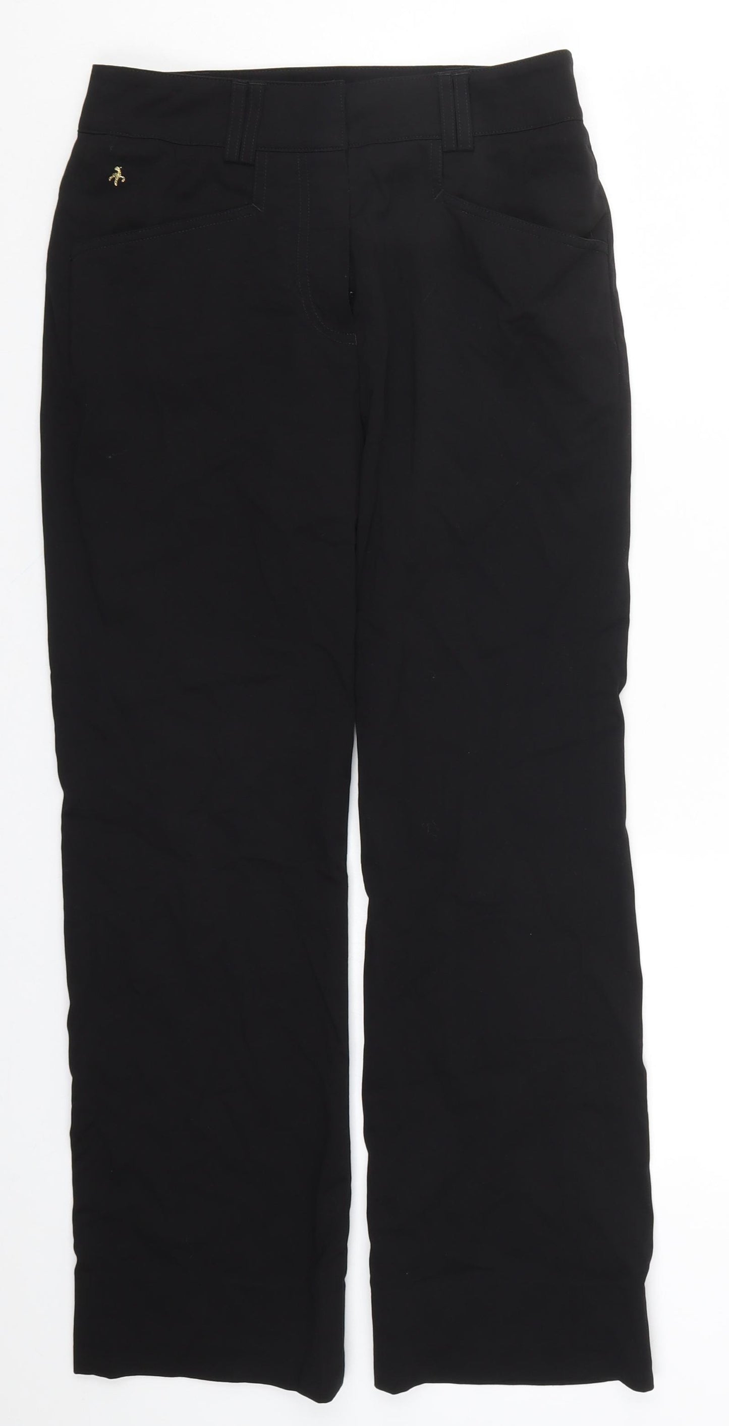 Green Lamb Womens Black  Rayon Trousers  Size 8 L27 in