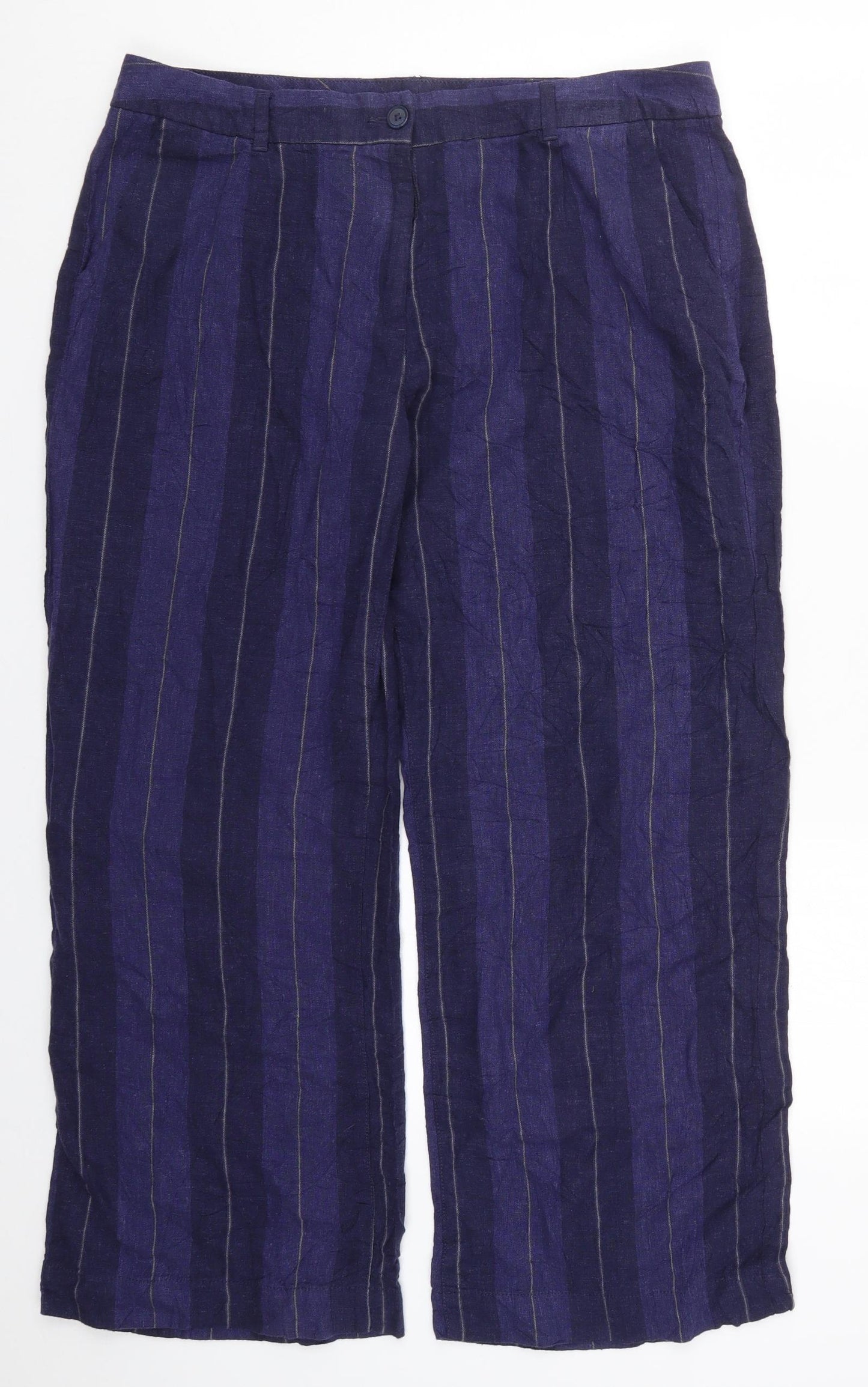 TU Womens Blue Striped  Trousers  Size 16 L28 in