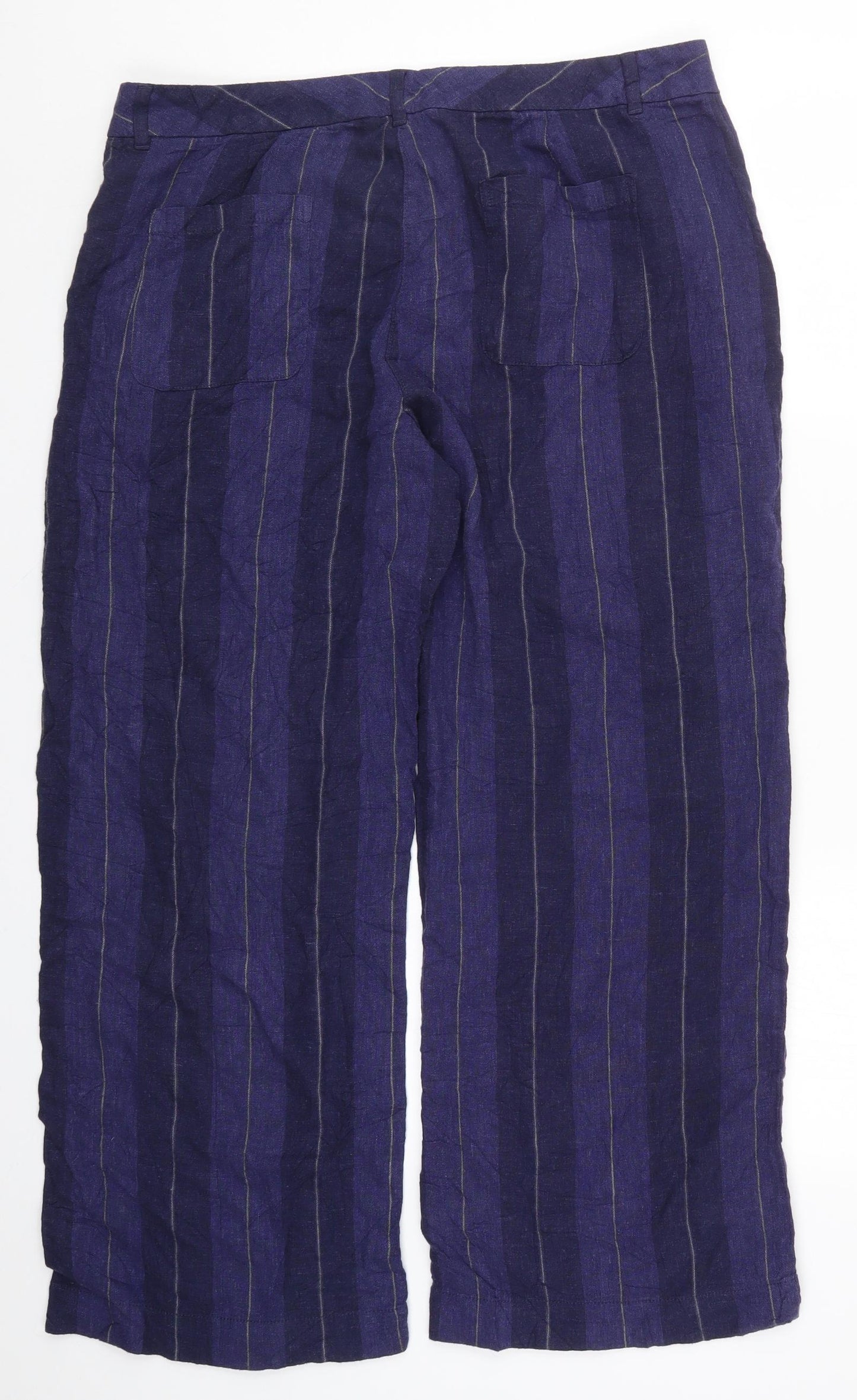 TU Womens Blue Striped  Trousers  Size 16 L28 in