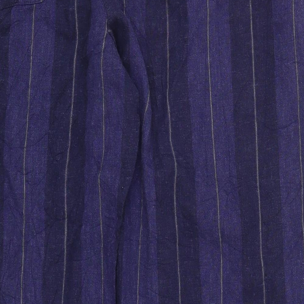 TU Womens Blue Striped  Trousers  Size 16 L28 in