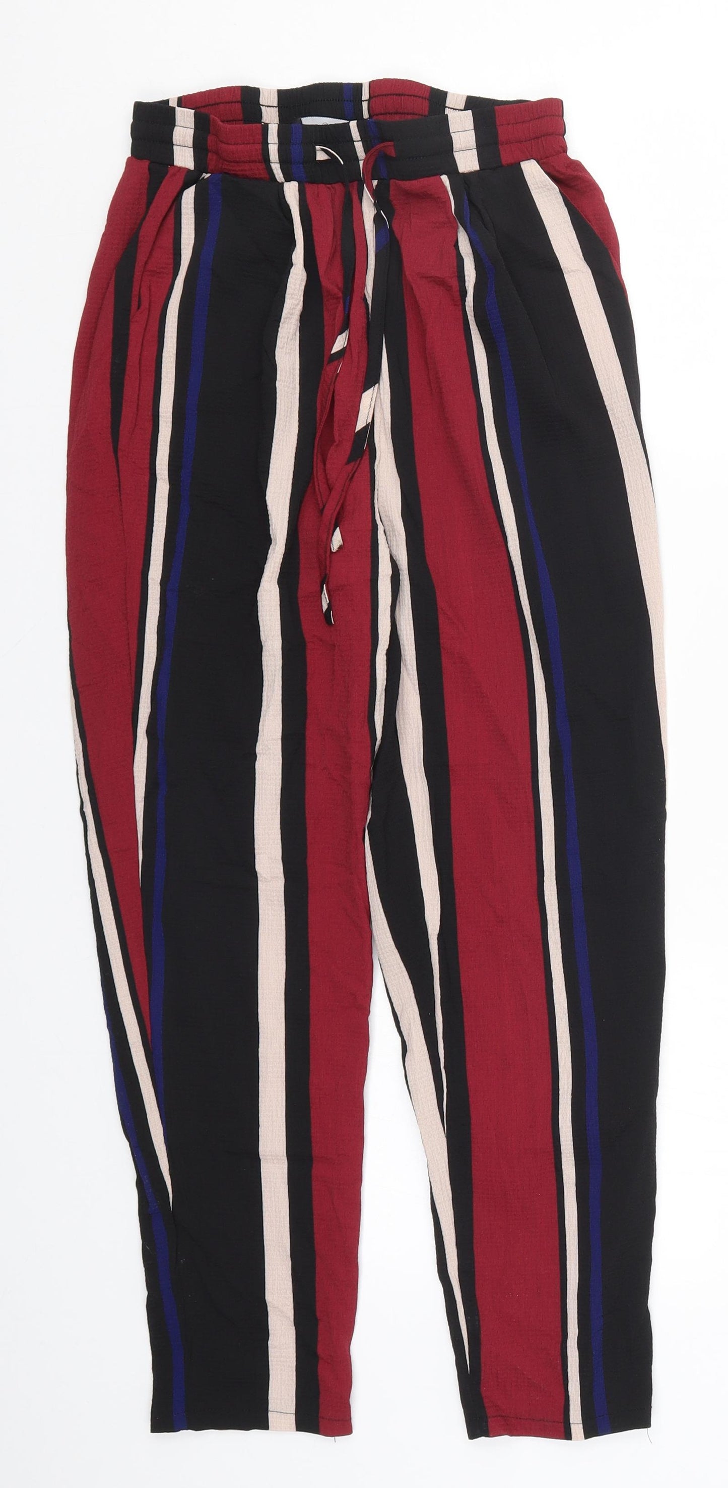 PRETTYLITTLETHING Womens Multicoloured Striped  Trousers  Size 8 L24 in