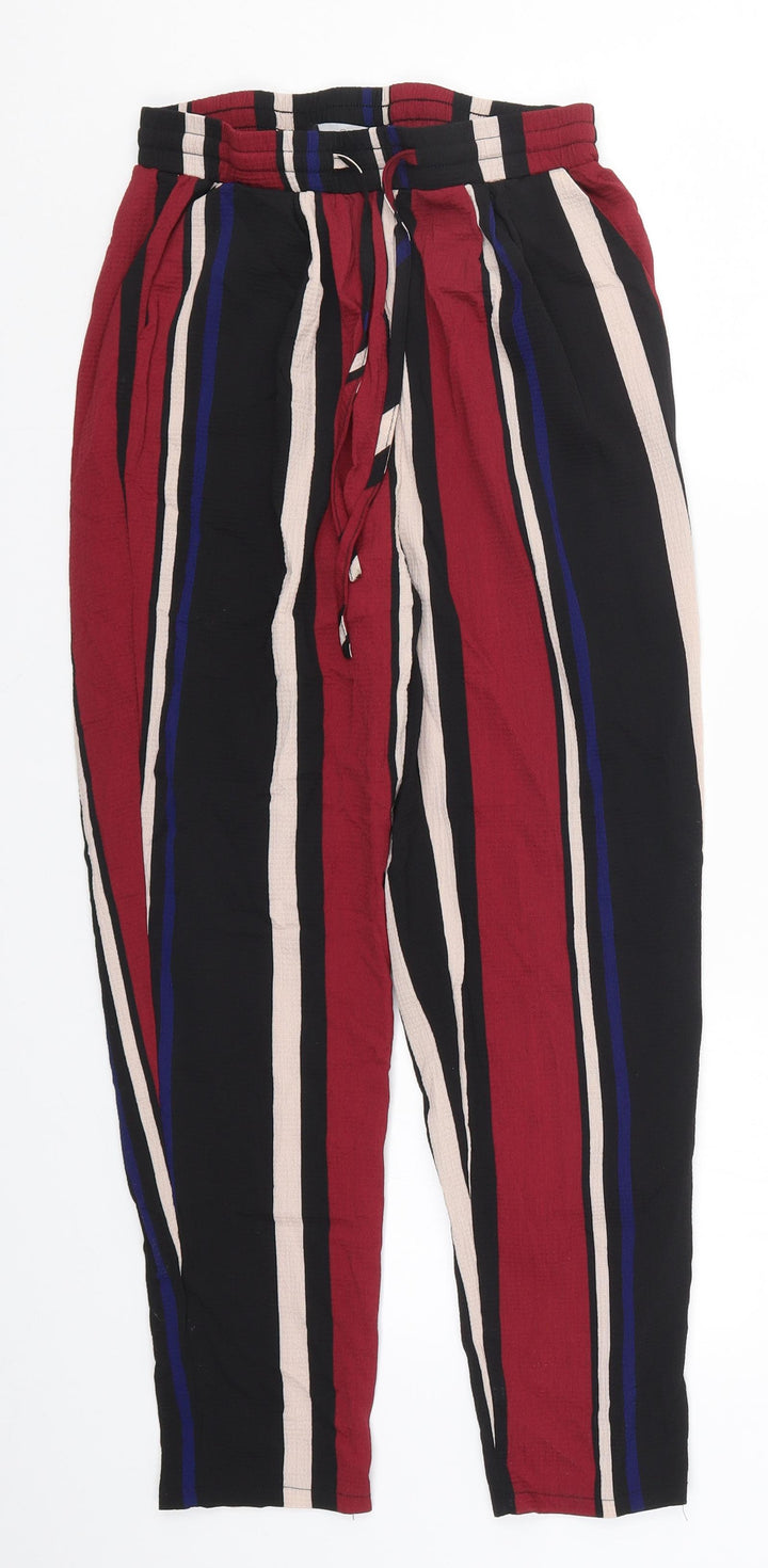 PRETTYLITTLETHING Womens Multicoloured Striped  Trousers  Size 8 L24 in