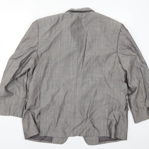 David Benedict Mens Grey Striped  Jacket Suit Jacket Size 44  - Pink