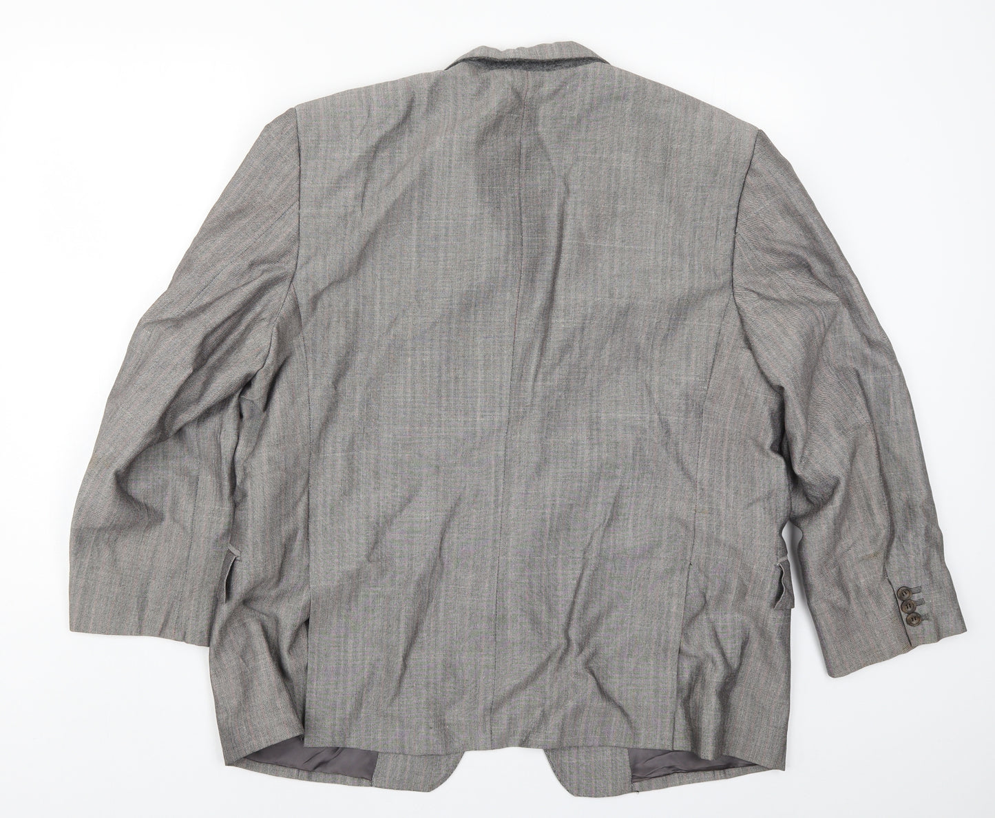 David Benedict Mens Grey Striped  Jacket Suit Jacket Size 44  - Pink