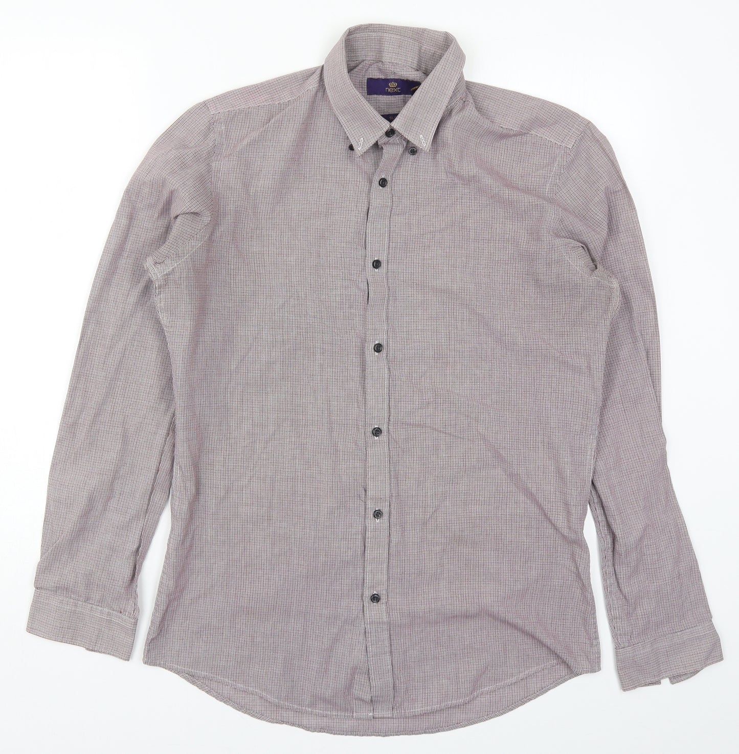 NEXT Mens Red Check   Button-Up Size 15.5