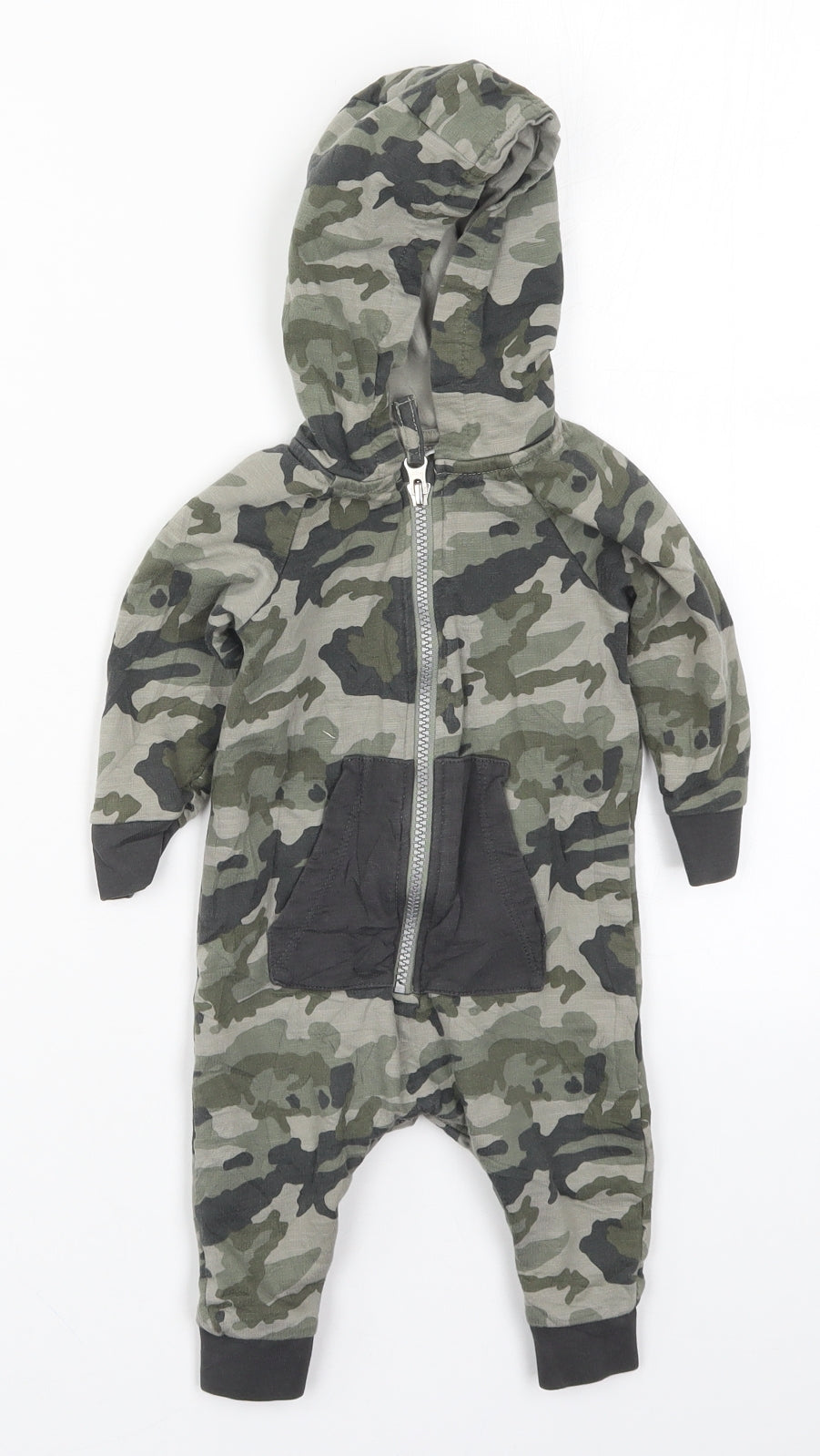NEXT Boys Green Camouflage  Coverall One-Piece Size 6-9 Months