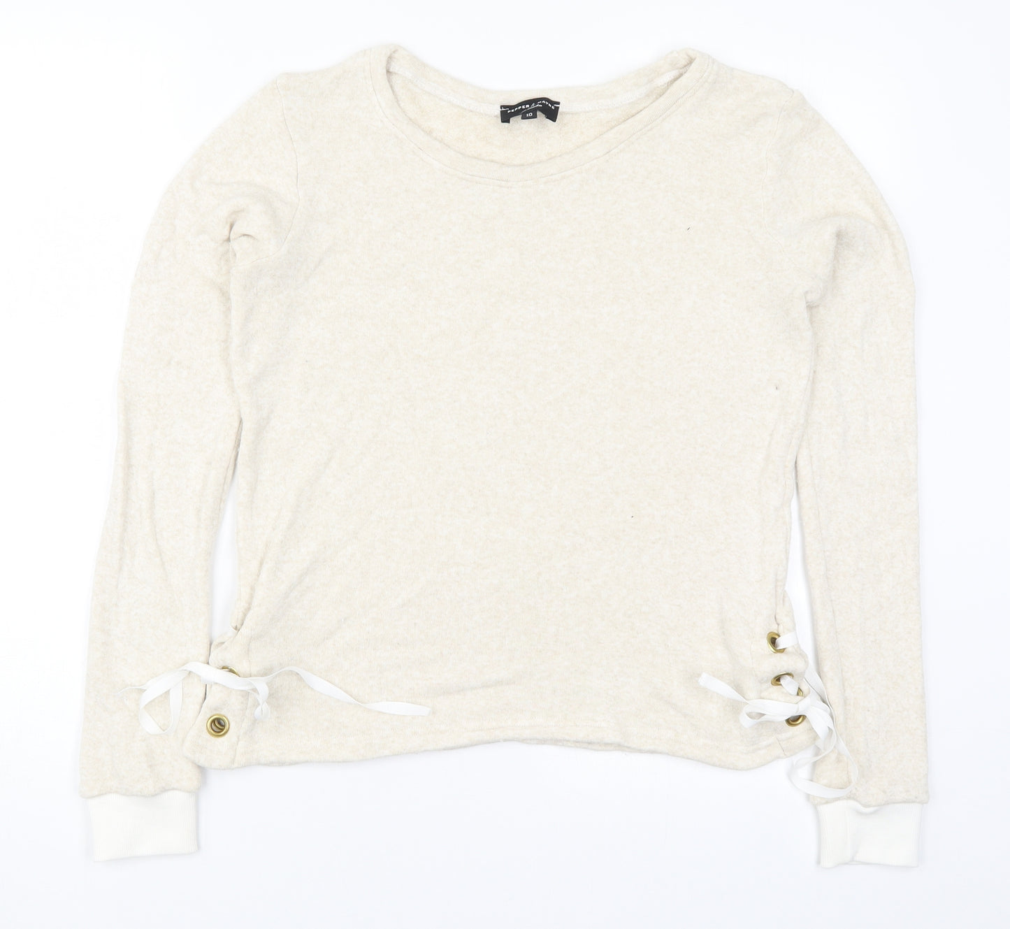 Pepper & Mayne Womens Beige Solid  Top Pyjama Top Size M