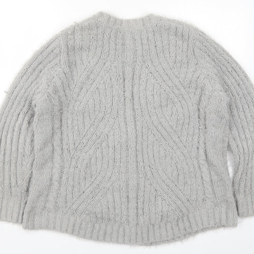 Marks and Spencer Womens Grey  Knit Cardigan Jumper Size XL