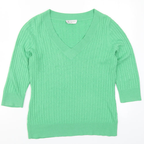 BHS Womens Green  Knit Pullover Jumper Size 10