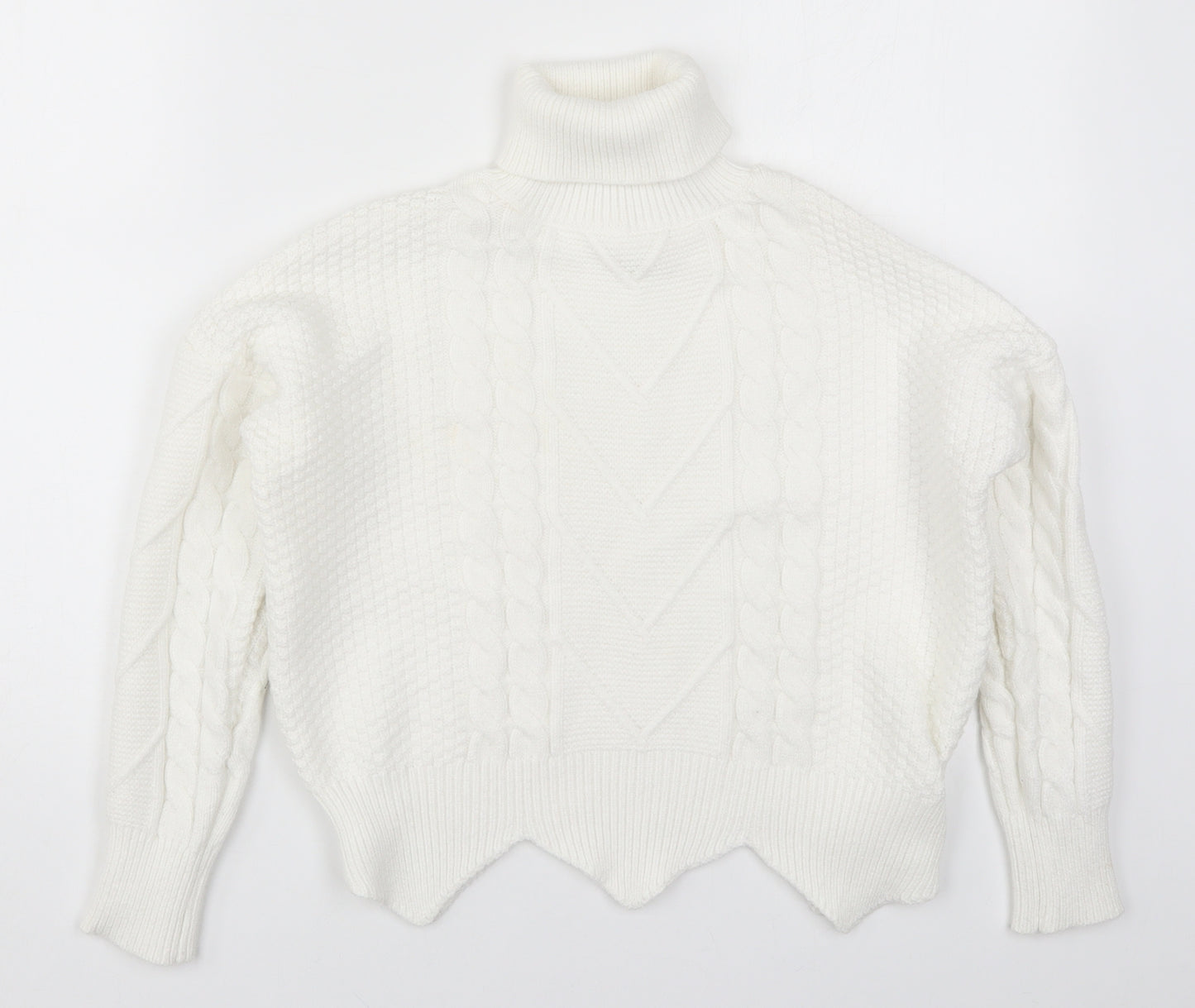 Exquisss Womens White  Knit Pullover Jumper One Size