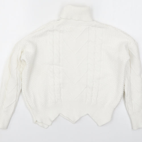 Exquisss Womens White  Knit Pullover Jumper One Size