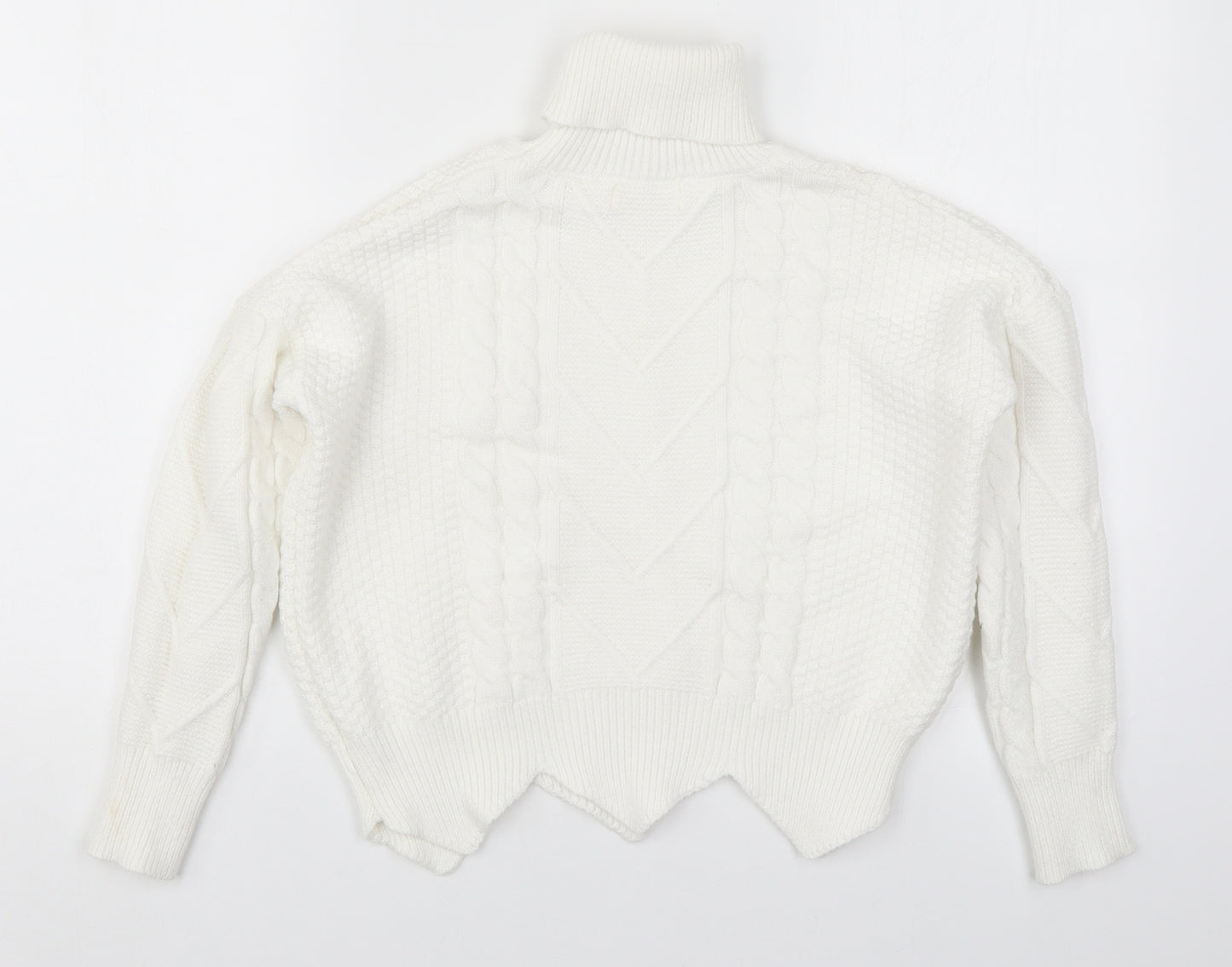Exquisss Womens White  Knit Pullover Jumper One Size