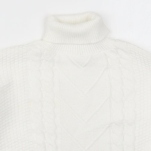 Exquisss Womens White  Knit Pullover Jumper One Size