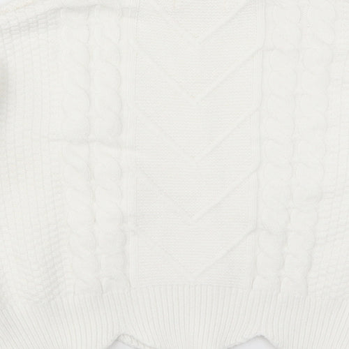 Exquisss Womens White  Knit Pullover Jumper One Size