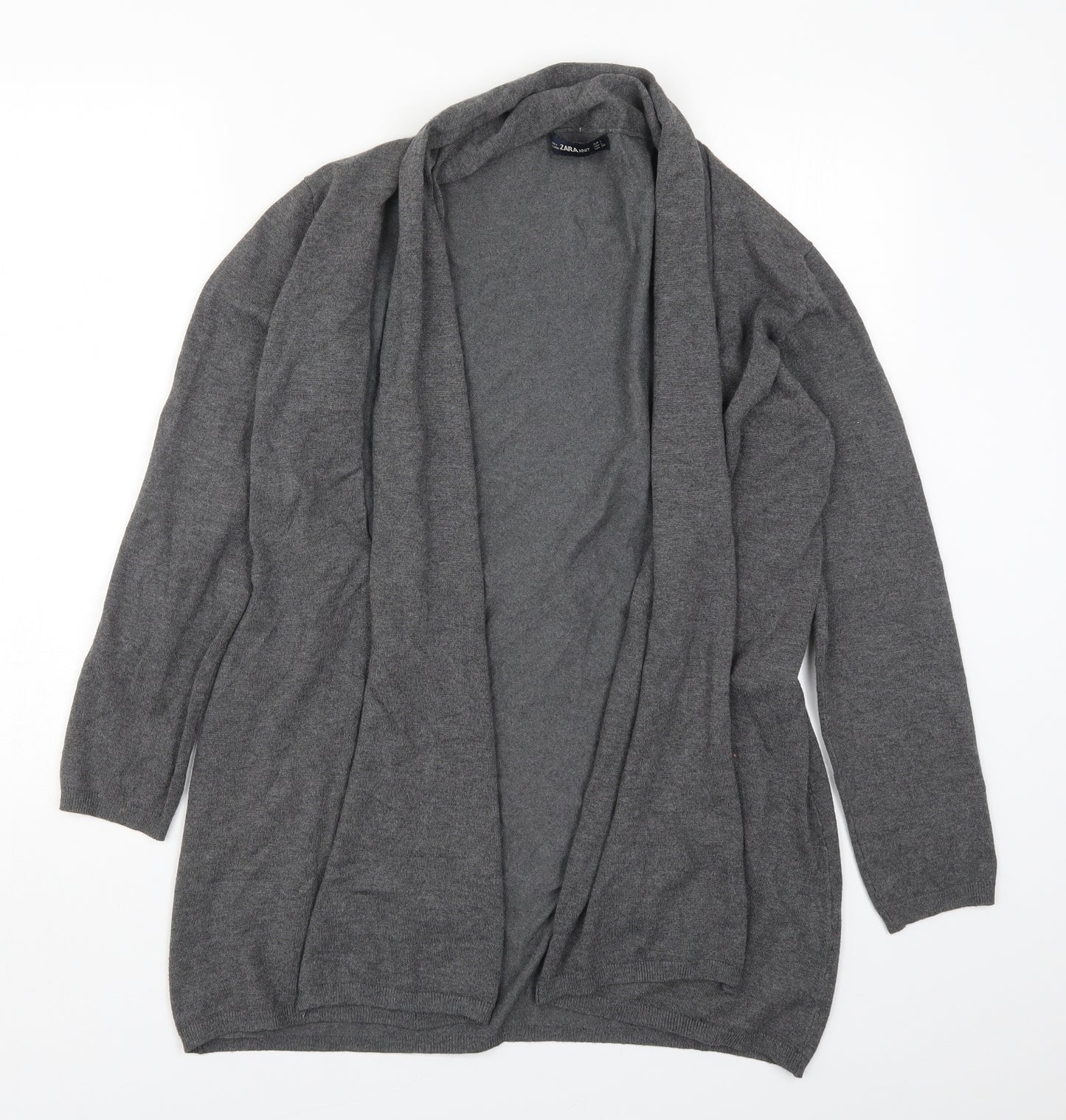 Zara Womens Grey  Knit Cardigan Jumper Size L