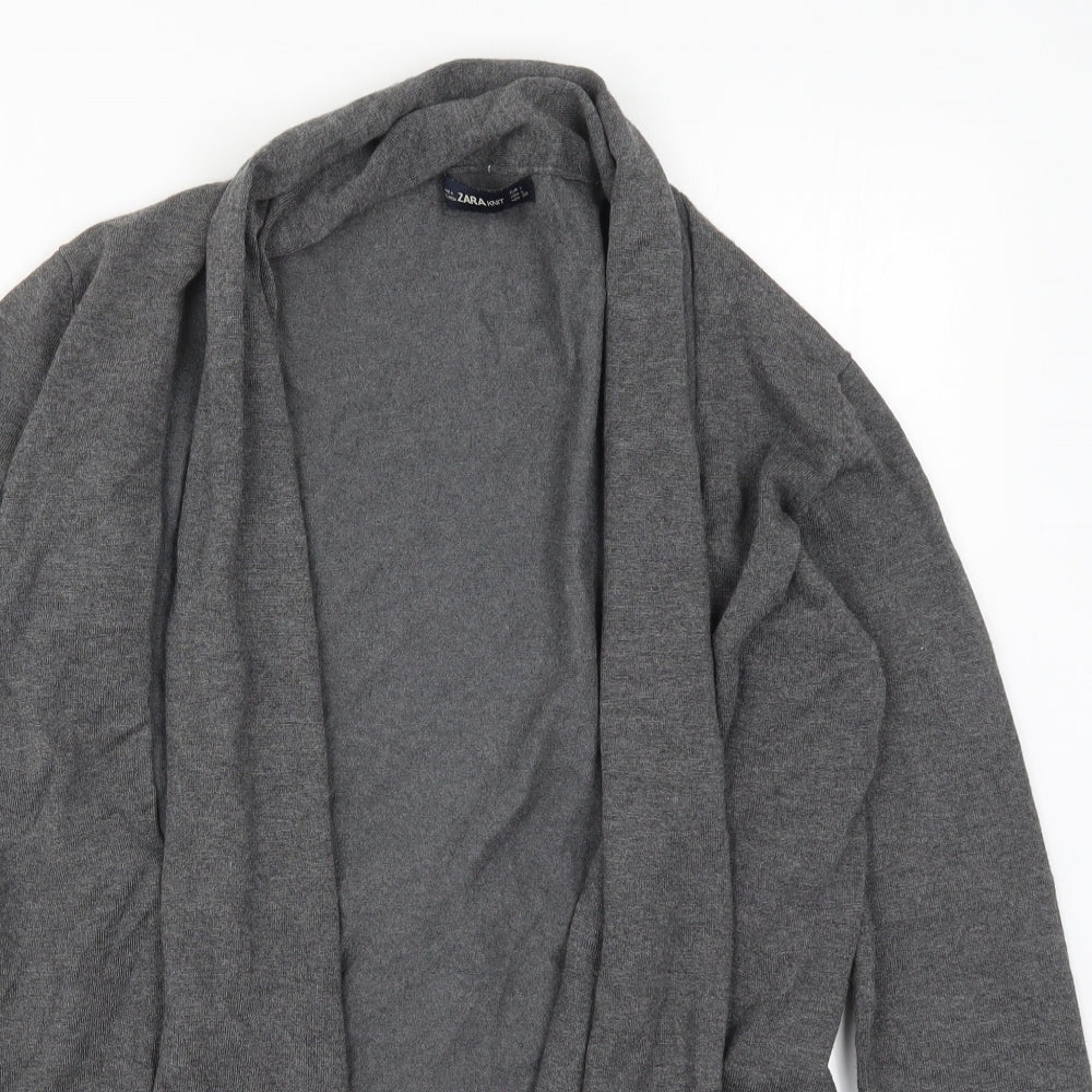 Zara Womens Grey  Knit Cardigan Jumper Size L