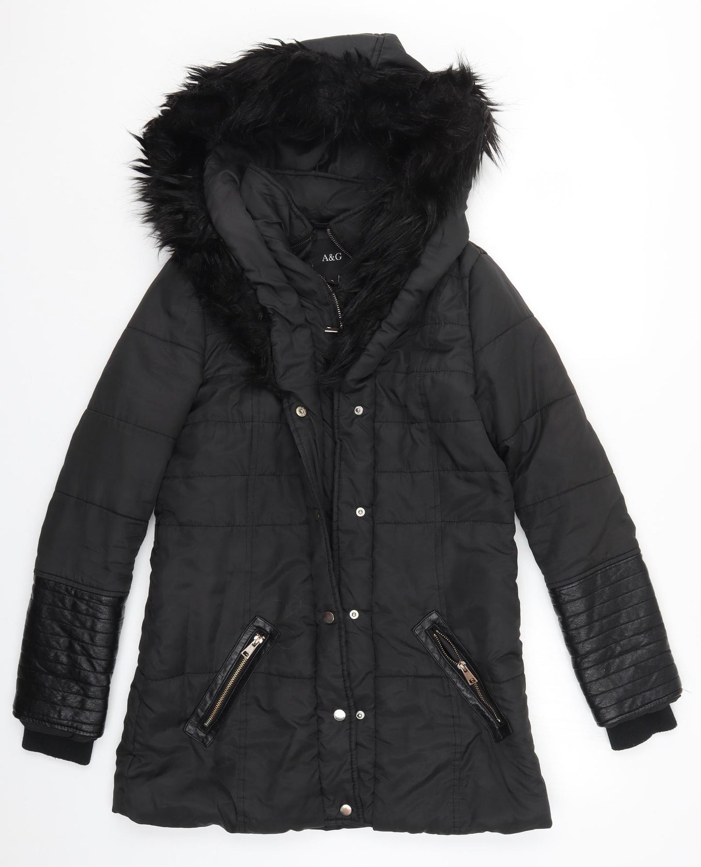 Anita & Green Womens Black   Quilted Coat Size S