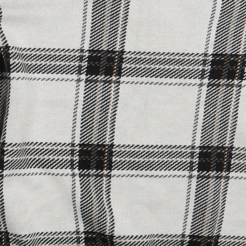 New Look Womens White Check  Pullover Jumper Size M