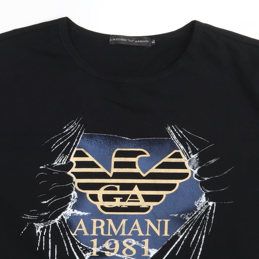 Emporio Armani  Mens Black    T-Shirt Size XL