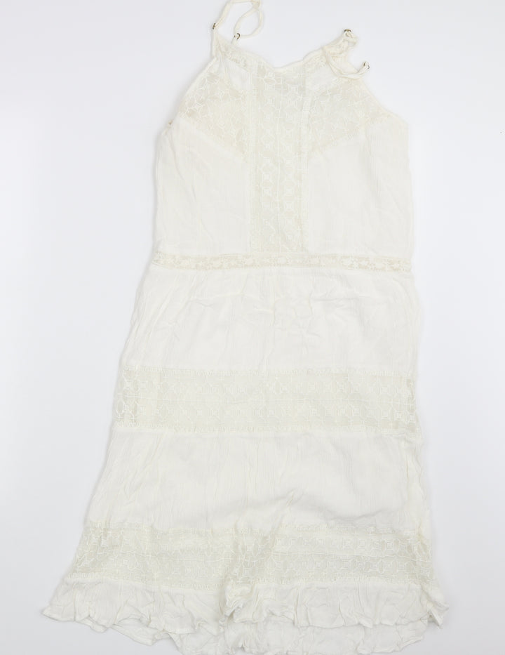 Boohoo Womens Ivory Argyle/Diamond Fit & Flare Size 8