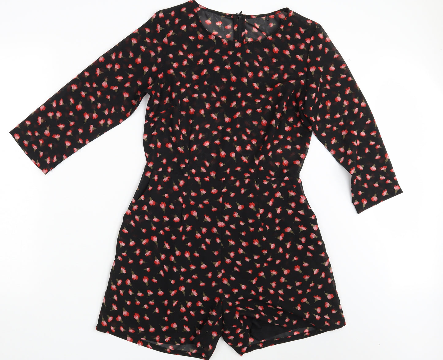 South Womens Black Floral  Jumpsuit One-Piece Size 8 L3 in