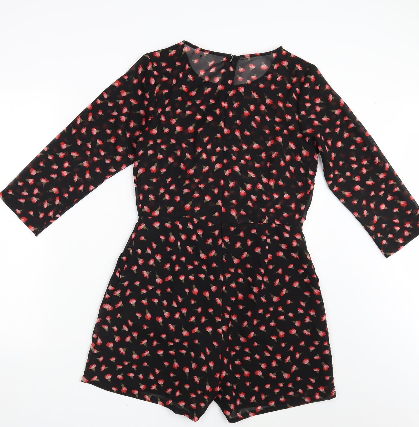 South Womens Black Floral  Jumpsuit One-Piece Size 8 L3 in