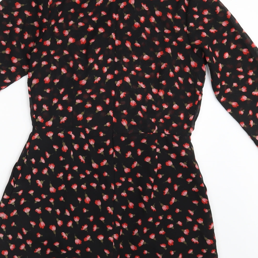 South Womens Black Floral  Jumpsuit One-Piece Size 8 L3 in