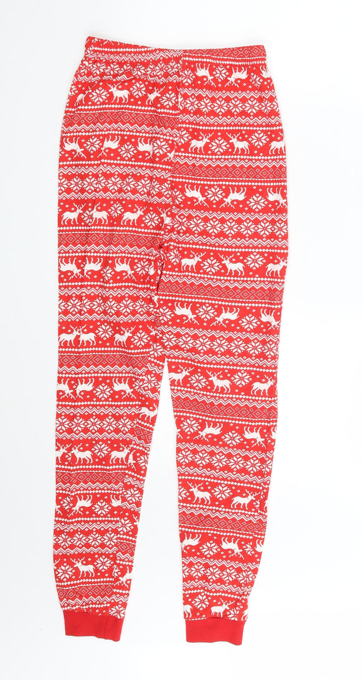 Pep & Co. Girls Red Fair Isle Jegging Trousers Size 10-11 Years - Seasonal Christmas Festive Holiday