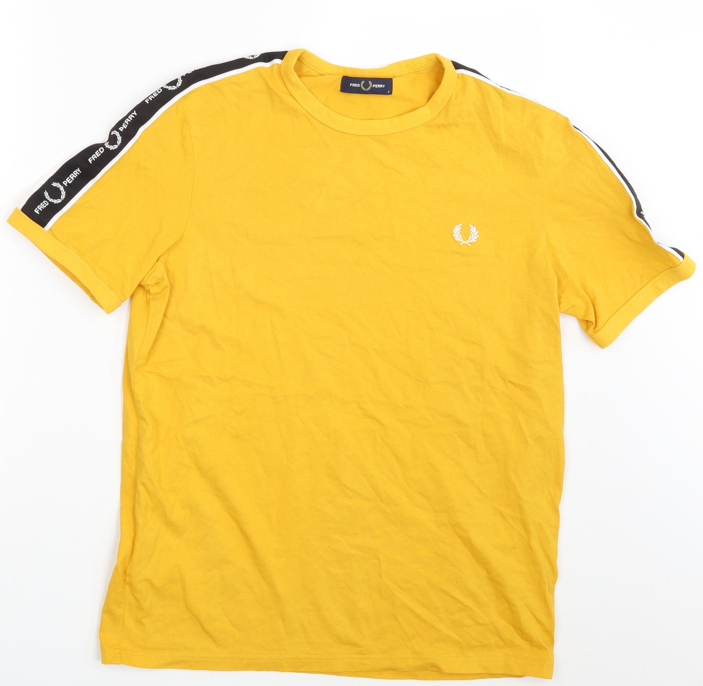 Fred Perry Mens Yellow    T-Shirt Size M