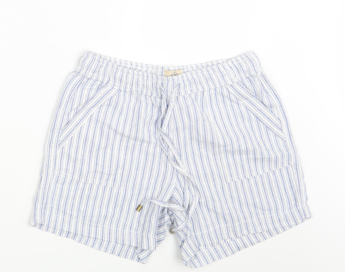 St. John's Bay Mens White Striped  Sweat Shorts Size S