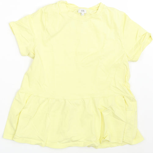 River Island Womens Yellow   Basic T-Shirt Size 8
